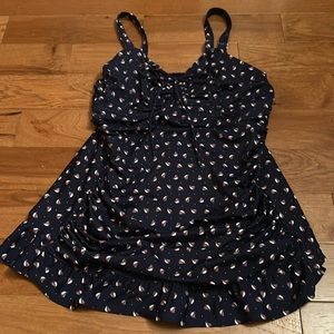 Septangle sail boat one piece swimsuit